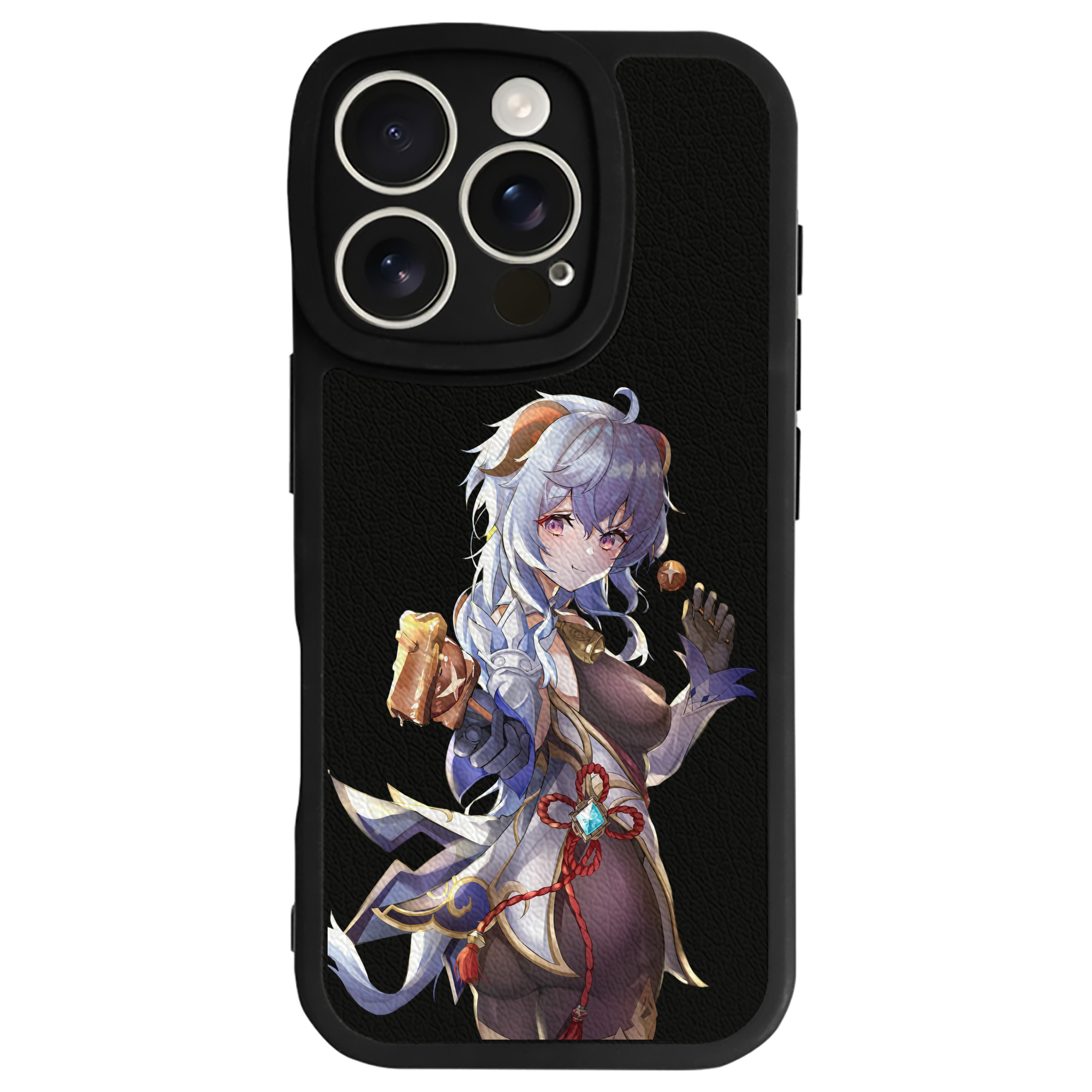 げんし神 甘雨 かんう genshin Ganyu 【iPhone 16シリーズ対応】シリコンスマホケース（レザー調） 材質：シリコン